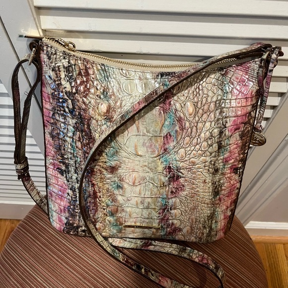 Brahmin Katie Amethyst Pastel Croc-Embossed Handbag - Picture 1 of 12